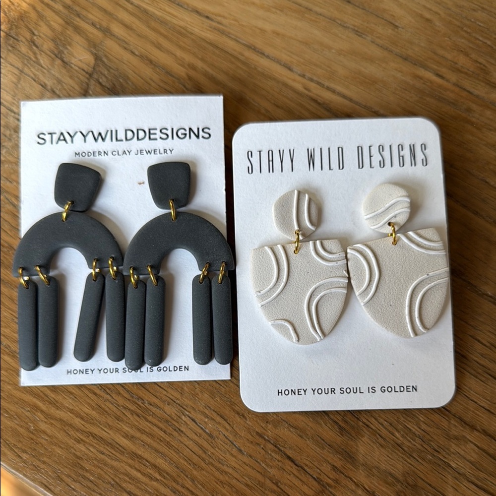 Stay Wild Designs Black and White Earrings Set